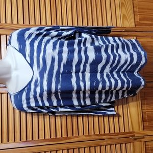 Dressbarn blue and white striped top sz small